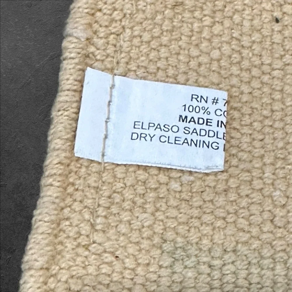 El Paso Saddleblanket Co Table Runner Kokopelli 72x13 Beige Cotton EUC